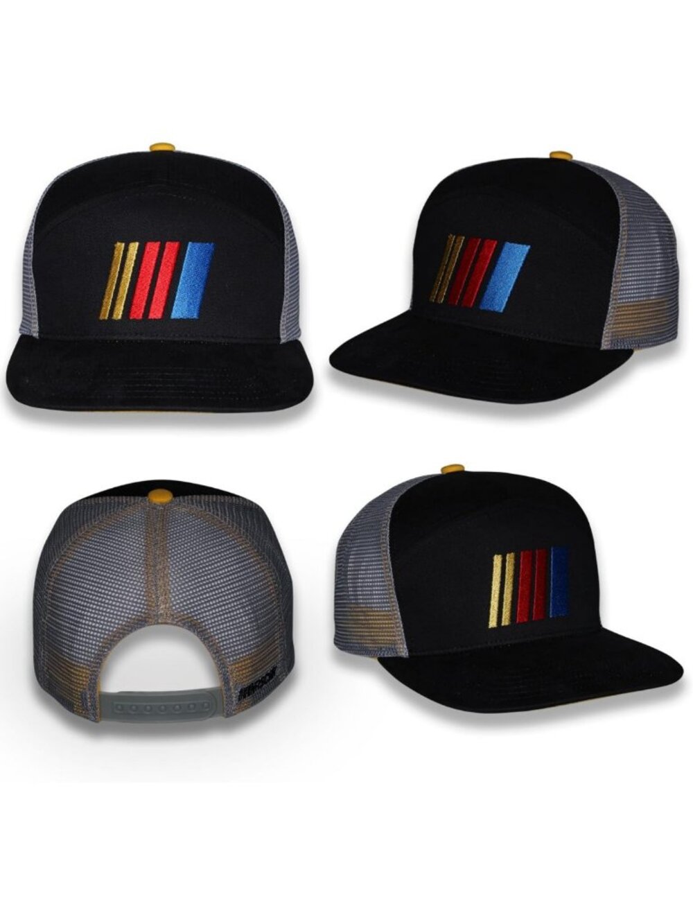 Black Snapback Trucker Hat with Iconic Logo | Stylish Mesh Cap for All Seasons